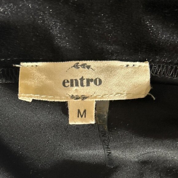 Entro SZ M Black Velvet Embroidered  Kimono Boho Whimsigoth Artsy Asian - Picture 6 of 8